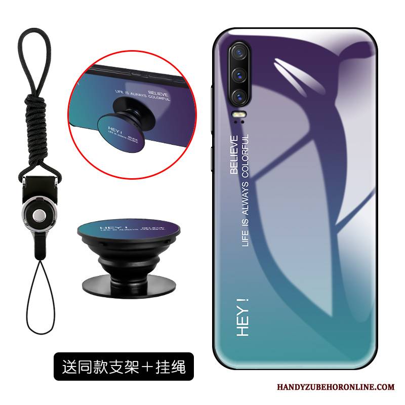 Huawei P30 Futerał Szkło Hartowane Gradient Anti-fall Miękki Ochraniacz Moda Osobowość