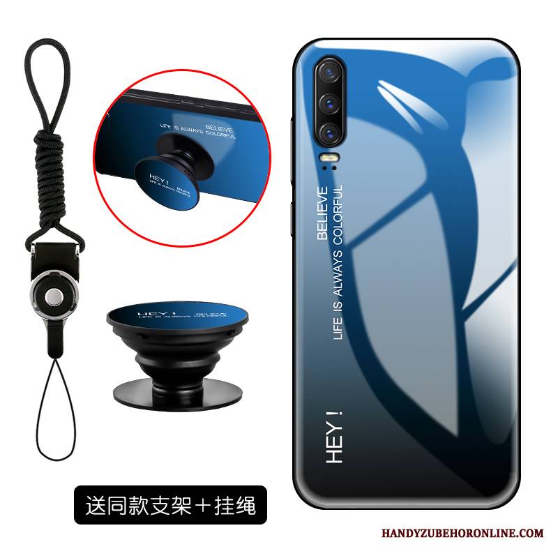 Huawei P30 Futerał Szkło Hartowane Gradient Anti-fall Miękki Ochraniacz Moda Osobowość