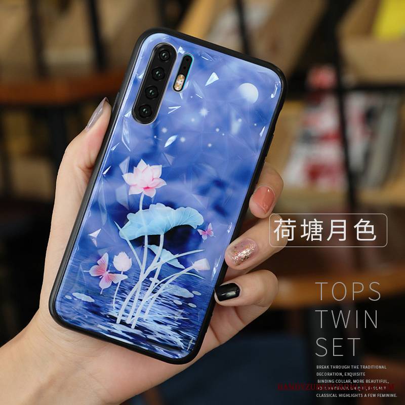 Huawei P30 Pro Futerał Anti-fall Niebieski Miękki Piękny Kreatywne Etui Wiszące Ozdoby