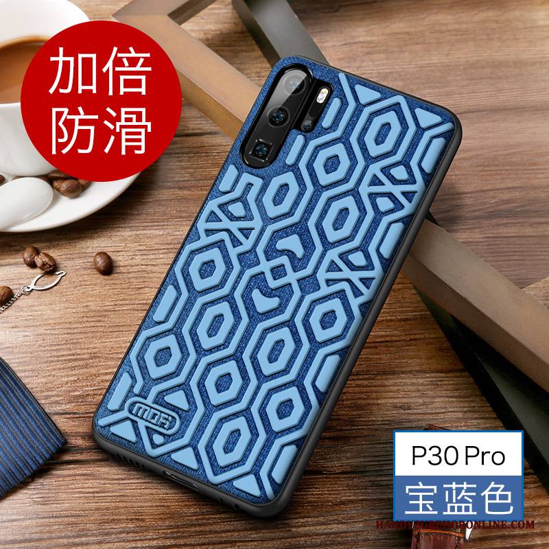 Huawei P30 Pro Futerał Miękki Ochraniacz Nubuku Niebieski Wysoki Koniec All Inclusive Anti-fall