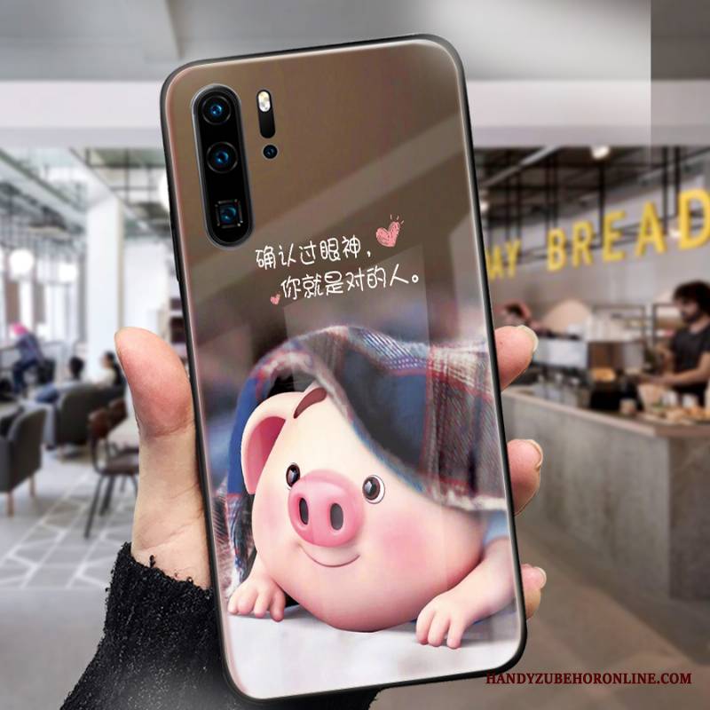 Huawei P30 Pro Futerał Ochraniacz Kreskówka Tendencja Szkło Czerwony Zakochani Czerwony Netto