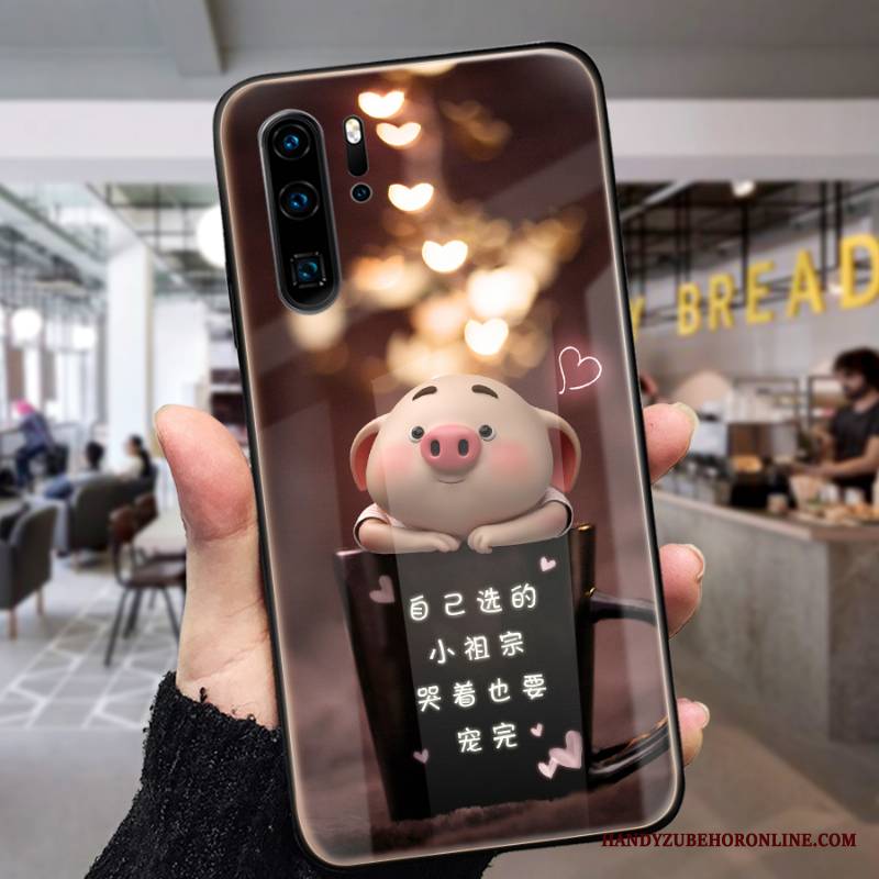 Huawei P30 Pro Futerał Ochraniacz Kreskówka Tendencja Szkło Czerwony Zakochani Czerwony Netto