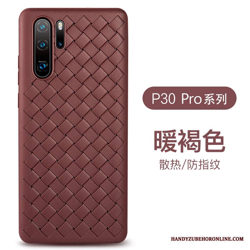 Huawei P30 Pro Futerał Purpurowy Oddychające Ochraniacz Anti-fall Wzór Biznes Silikonowe