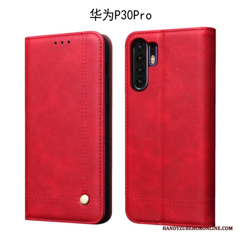 Huawei P30 Pro Skórzany Futerał Etui Na Telefon All Inclusive Anti-fall Obudowa Miękki Vintage