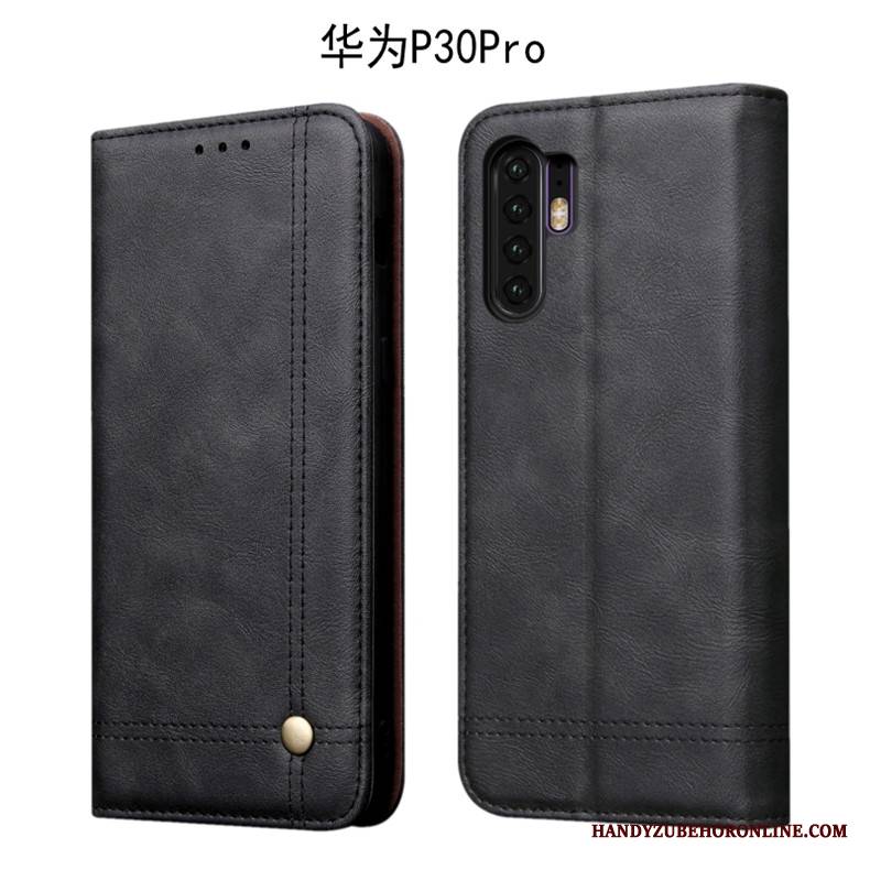 Huawei P30 Pro Skórzany Futerał Etui Na Telefon All Inclusive Anti-fall Obudowa Miękki Vintage