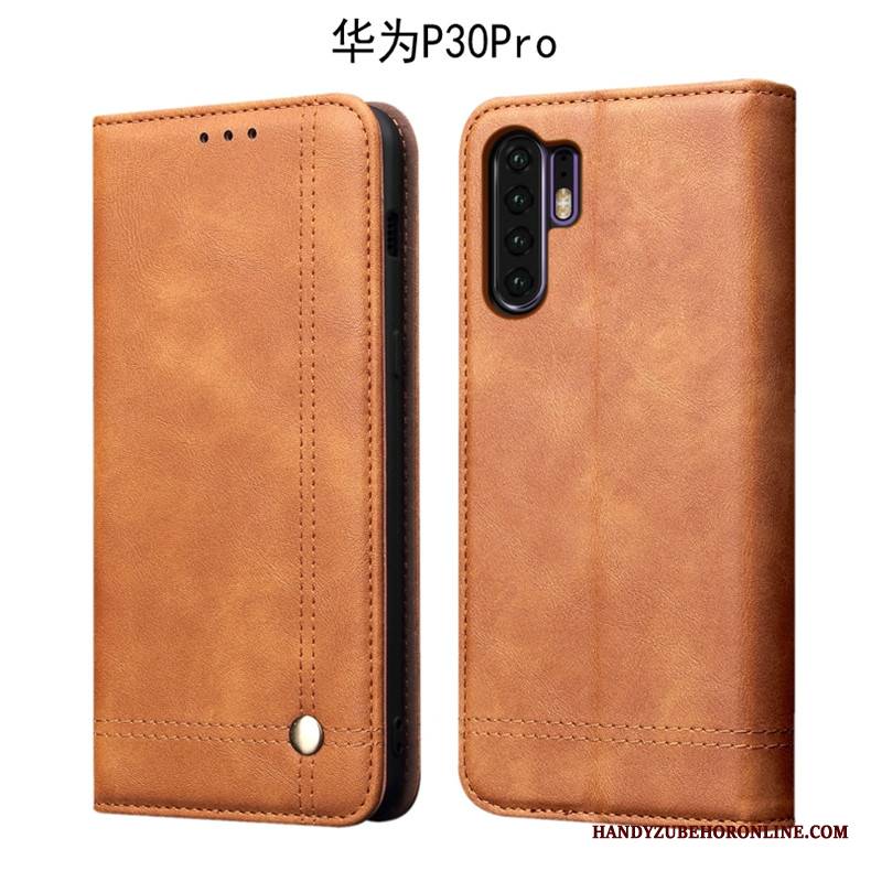 Huawei P30 Pro Skórzany Futerał Etui Na Telefon All Inclusive Anti-fall Obudowa Miękki Vintage