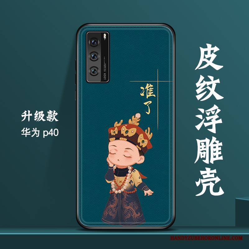 Huawei P40 Futerał Osobowość Wiatr Vintage Piękny Ochraniacz Czerwony Kreatywne