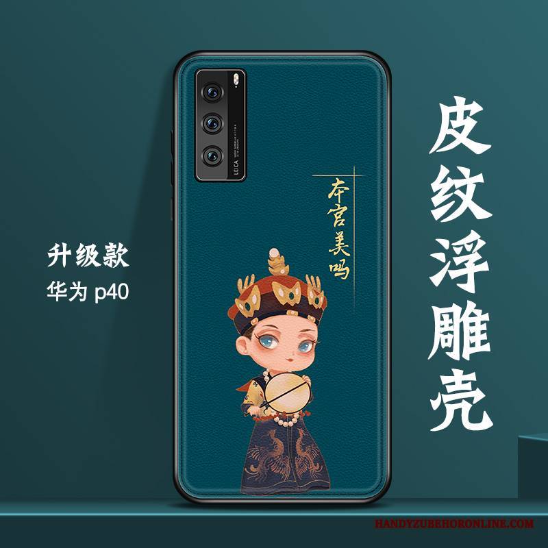 Huawei P40 Futerał Osobowość Wiatr Vintage Piękny Ochraniacz Czerwony Kreatywne