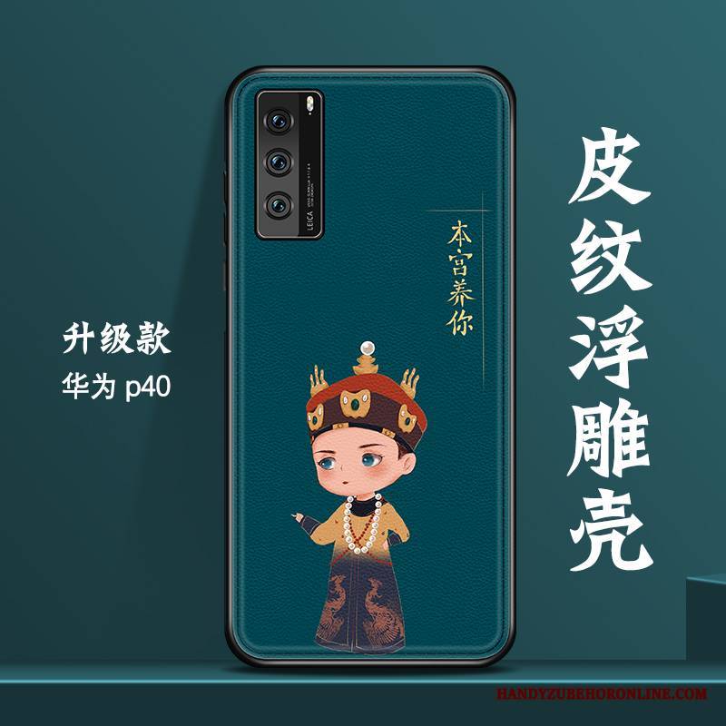 Huawei P40 Futerał Osobowość Wiatr Vintage Piękny Ochraniacz Czerwony Kreatywne