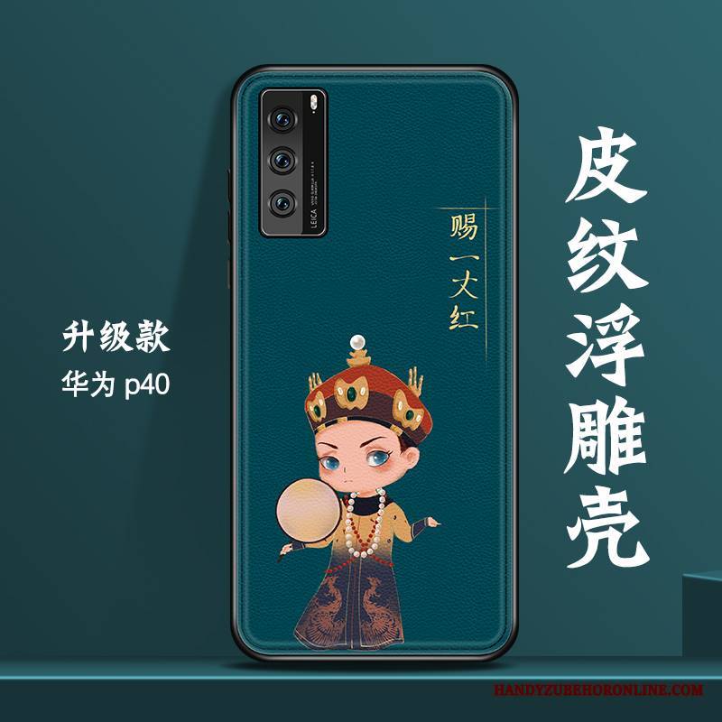 Huawei P40 Futerał Osobowość Wiatr Vintage Piękny Ochraniacz Czerwony Kreatywne