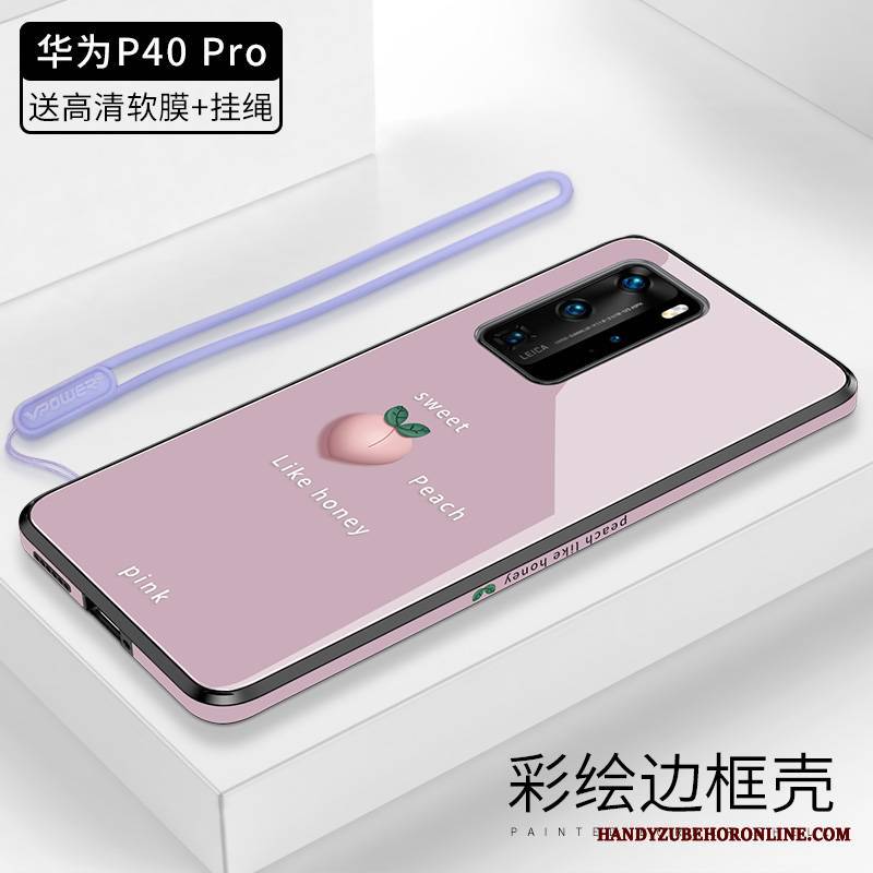 Huawei P40 Pro Futerał Etui Wiatr Bydło Pomarańczowy Czerwony Netto Wiszące Ozdoby Szkło