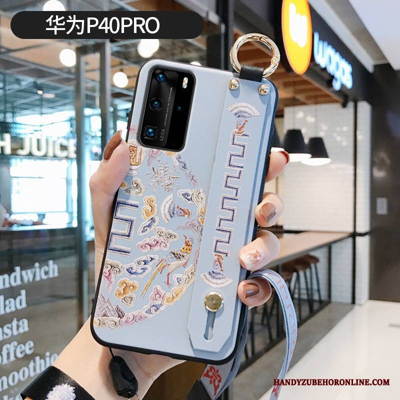 Huawei P40 Pro Futerał Vintage Pałac Etui Chiński Styl Wzór Miękki Purpurowy