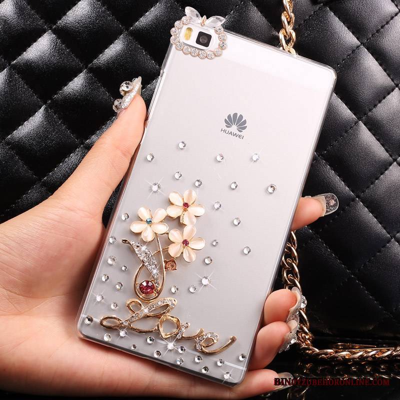 Huawei P8 Lite Ochraniacz Srebro Futerał Rhinestone Młodzież Etui Trudno