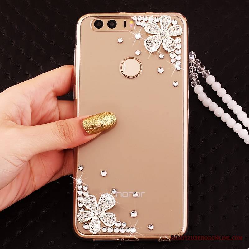 Huawei P9 Etui Na Telefon Ochraniacz Silikonowe Rhinestone Złoto Futerał Ring