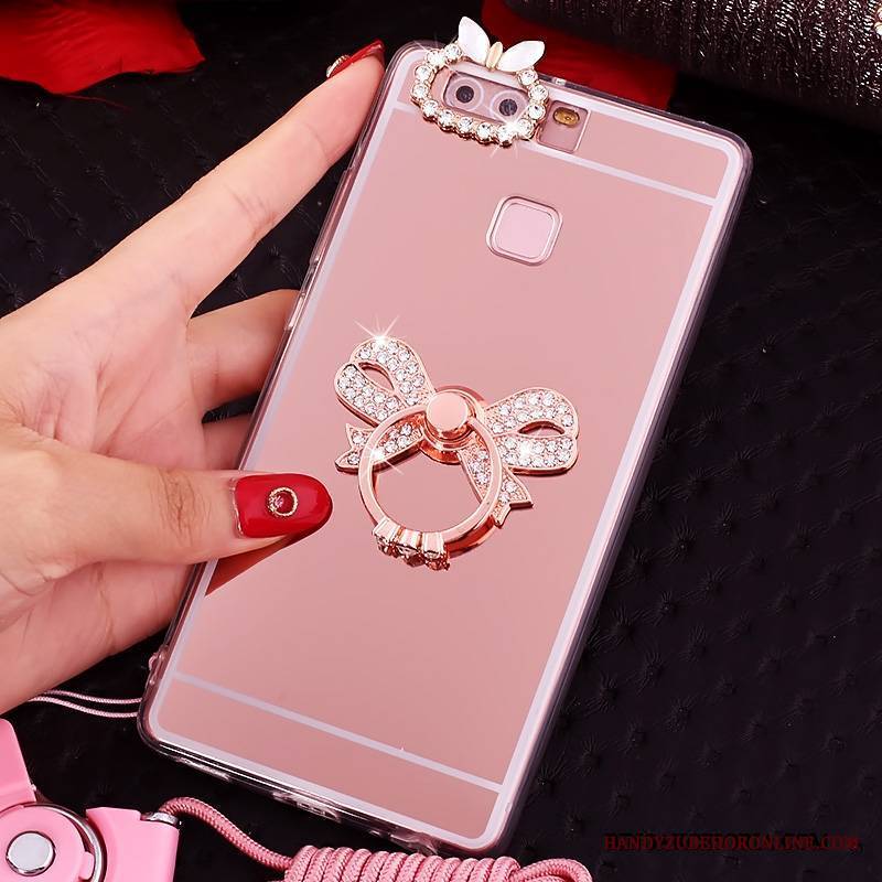 Huawei P9 Plus Futerał All Inclusive Etui Silikonowe Etui Na Telefon Wiszące Ozdoby Rhinestone Ring