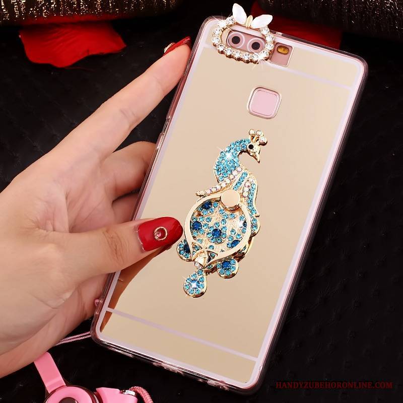 Huawei P9 Plus Futerał All Inclusive Etui Silikonowe Etui Na Telefon Wiszące Ozdoby Rhinestone Ring