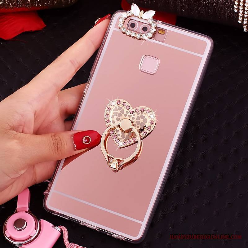 Huawei P9 Plus Futerał All Inclusive Etui Silikonowe Etui Na Telefon Wiszące Ozdoby Rhinestone Ring