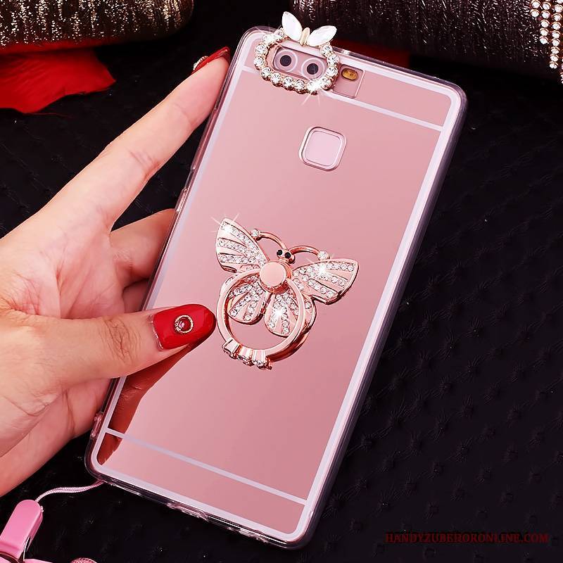 Huawei P9 Plus Futerał All Inclusive Etui Silikonowe Etui Na Telefon Wiszące Ozdoby Rhinestone Ring