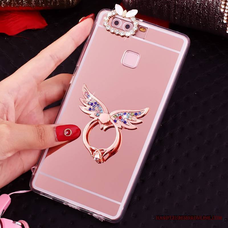 Huawei P9 Plus Futerał All Inclusive Etui Silikonowe Etui Na Telefon Wiszące Ozdoby Rhinestone Ring