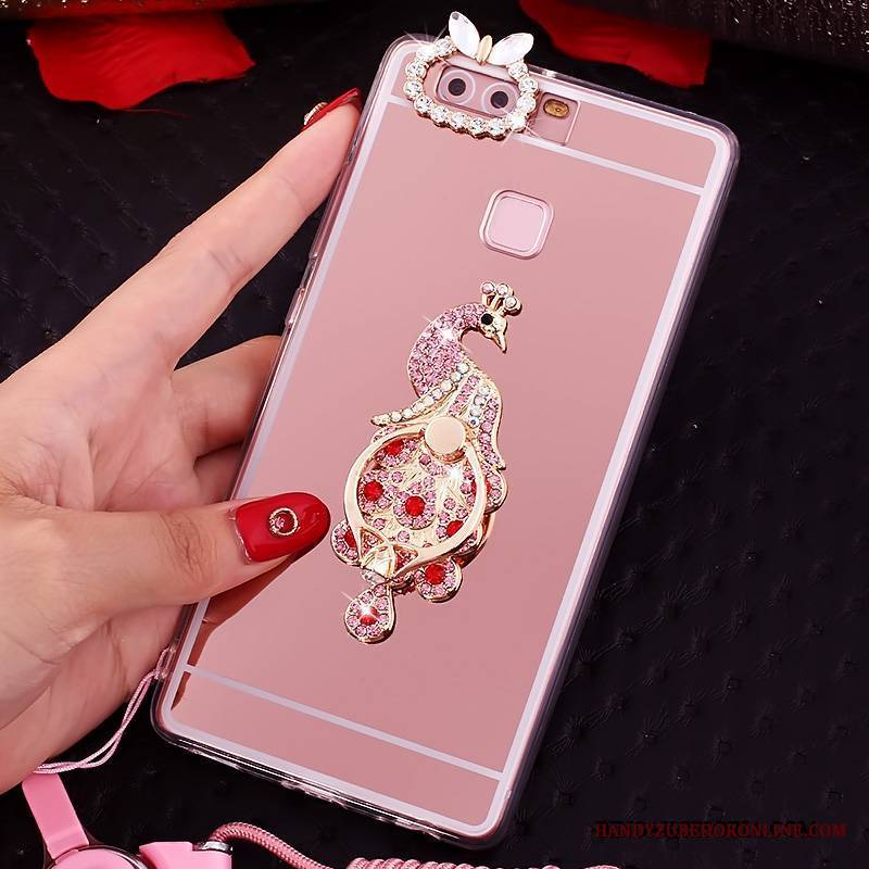 Huawei P9 Plus Futerał All Inclusive Etui Silikonowe Etui Na Telefon Wiszące Ozdoby Rhinestone Ring