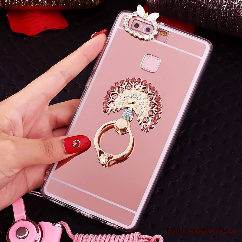 Huawei P9 Plus Futerał All Inclusive Etui Silikonowe Etui Na Telefon Wiszące Ozdoby Rhinestone Ring