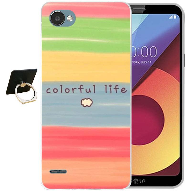 Lg Q6 Futerał Kolor Etui Na Telefon Kreskówka Ochraniacz Relief Anti-fall Silikonowe