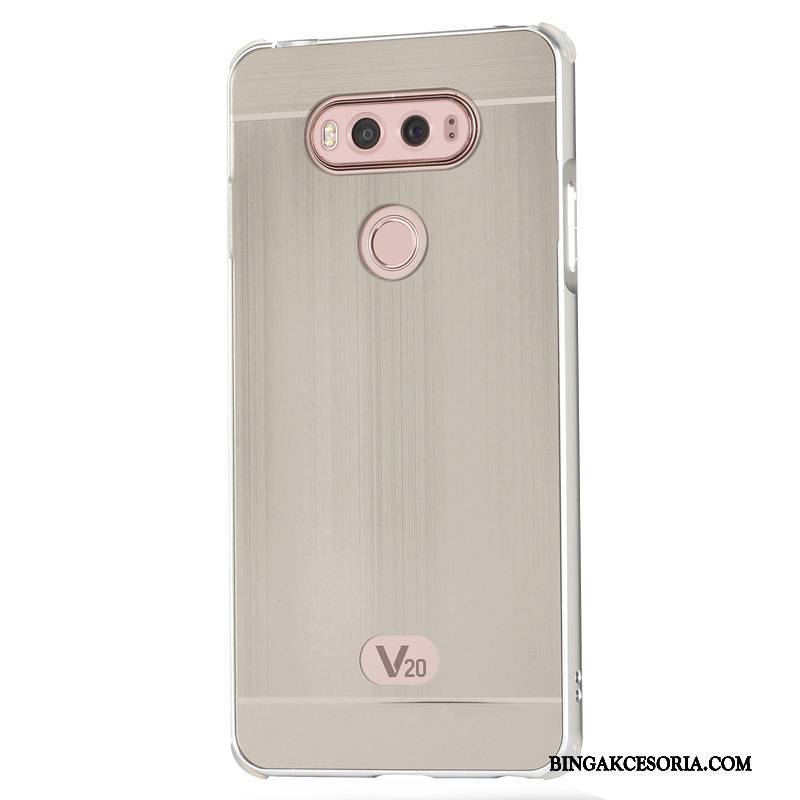 Lg V20 Metal Etui Ochraniacz Telefon Komórkowy Granica Futerał Złoto