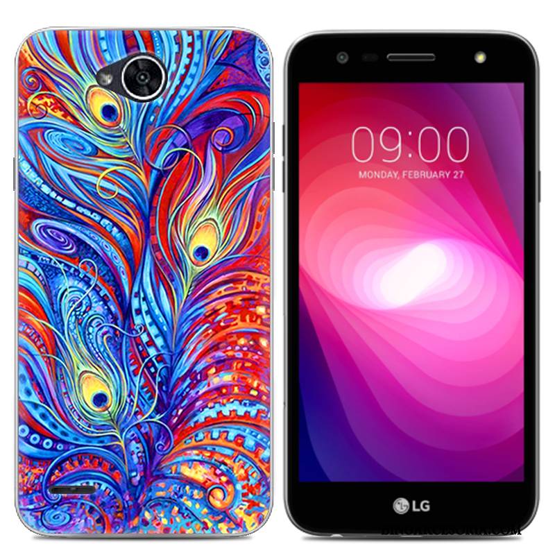 Lg X Power 2 Kreskówka Futerał Ochraniacz Miękki Telefon Komórkowy Przezroczysty Biały