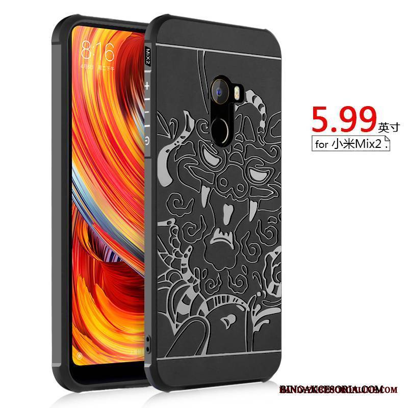 Mi Mix 2 Futerał Anti-fall Miękki Etui Silikonowe Etui Ochraniacz Szary Nubuku