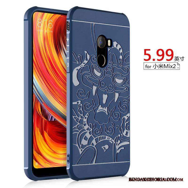 Mi Mix 2 Futerał Anti-fall Miękki Etui Silikonowe Etui Ochraniacz Szary Nubuku