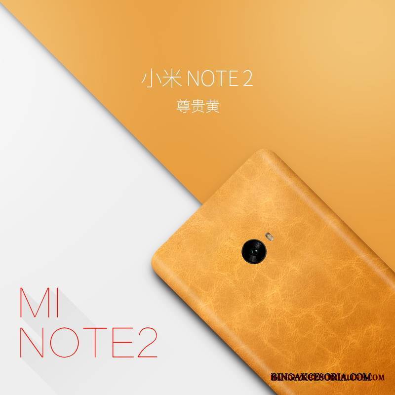 Mi Note 2 Mały Skórzany Futerał Ochraniacz Kreatywne Etui Żółty Etui Na Telefon