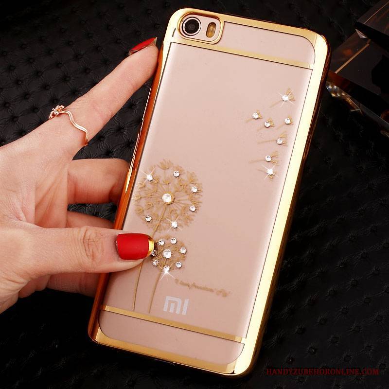 Mi Note Miękki Etui Na Telefon Poszycie Złoto Futerał Mały Rhinestone