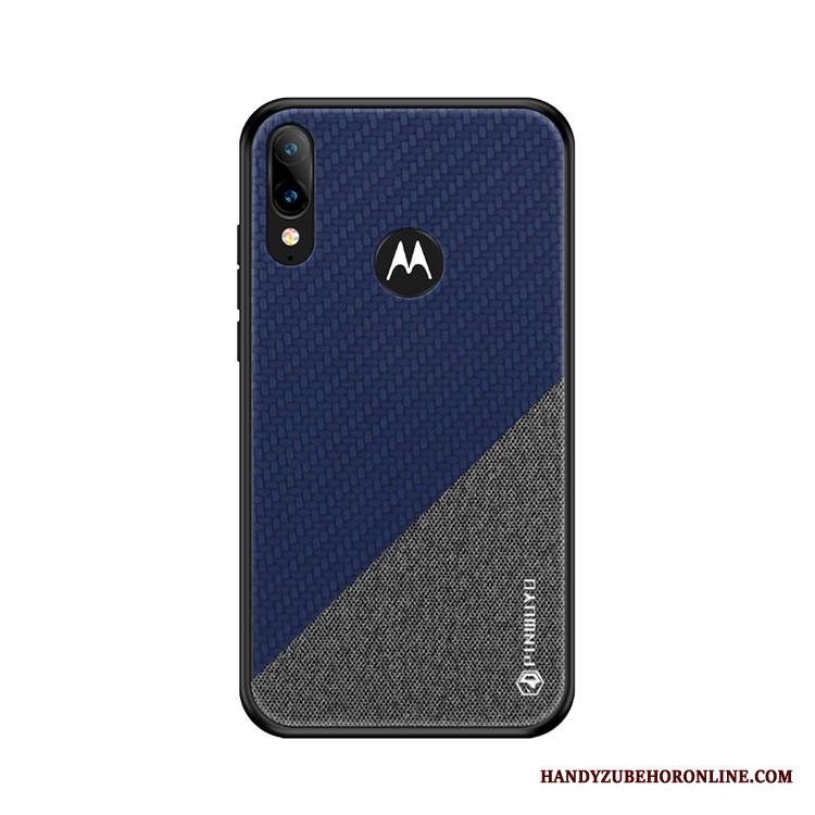 Moto E6 Plus Anti-fall Wzór All Inclusive Etui Żółty Płótno Futerał