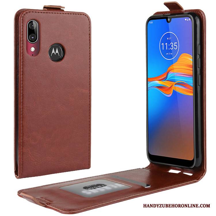 Moto E6 Plus Skórzany Futerał Pokrowce Anti-fall Etui Ochraniacz Etui Na Telefon