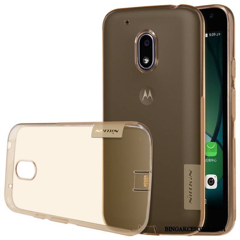 Moto G4 Play Złoto Miękki Futerał Przezroczysty Etui Anti-fall Ochraniacz