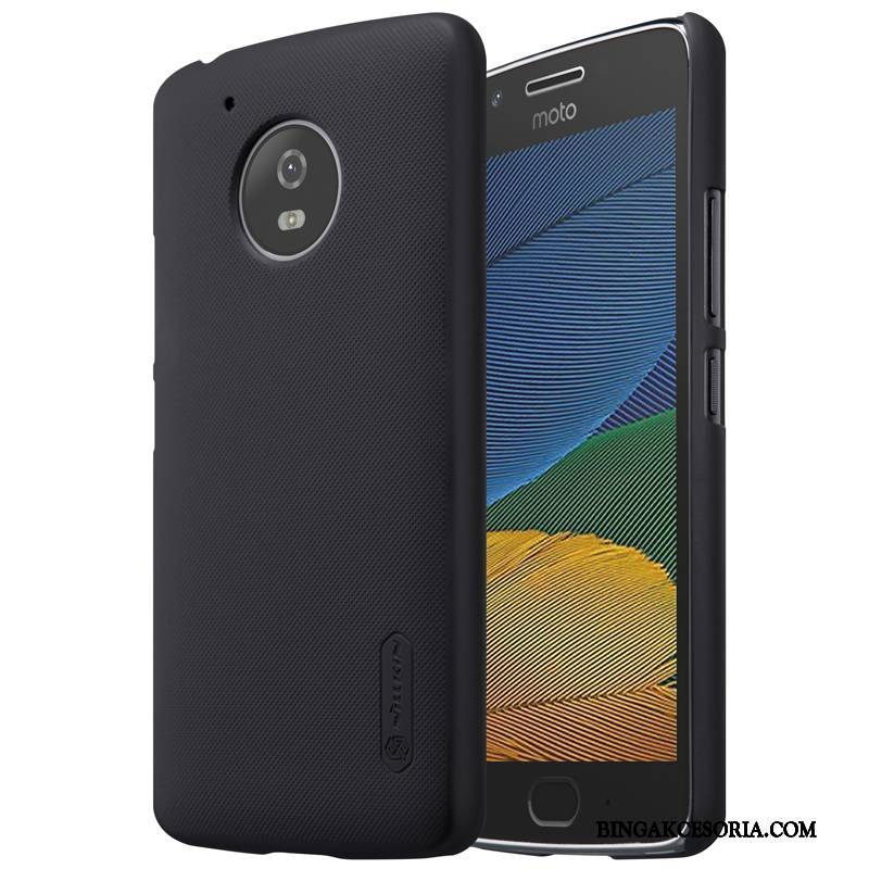 Moto G5 Etui Na Telefon Trudno Cienka Nubuku Złoto Futerał Antypoślizgowe