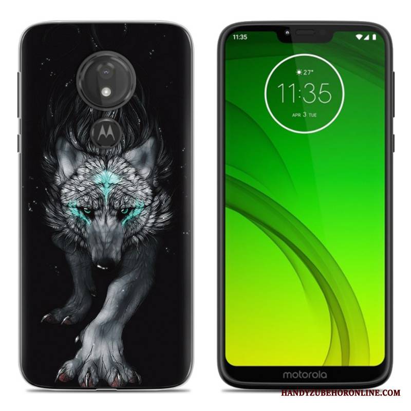 Moto G7 Play Miękki Etui Na Telefon Futerał Czarny Kreatywne Silikonowe Osobowość