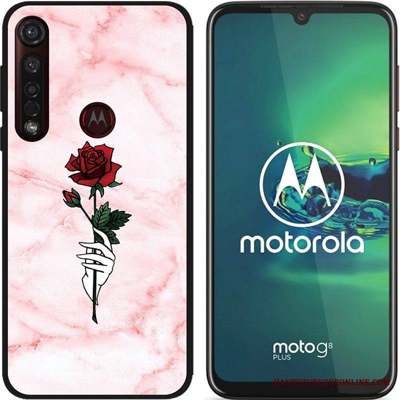 Moto G8 Plus Futerał Kreatywne Nubuku Gorąca Sprzedaż Czarny Kolor Różowe Kreskówka