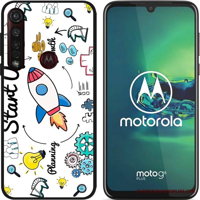 Moto G8 Plus Futerał Kreatywne Nubuku Gorąca Sprzedaż Czarny Kolor Różowe Kreskówka