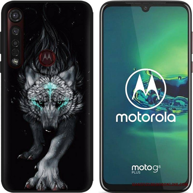 Moto G8 Plus Futerał Kreatywne Nubuku Gorąca Sprzedaż Czarny Kolor Różowe Kreskówka