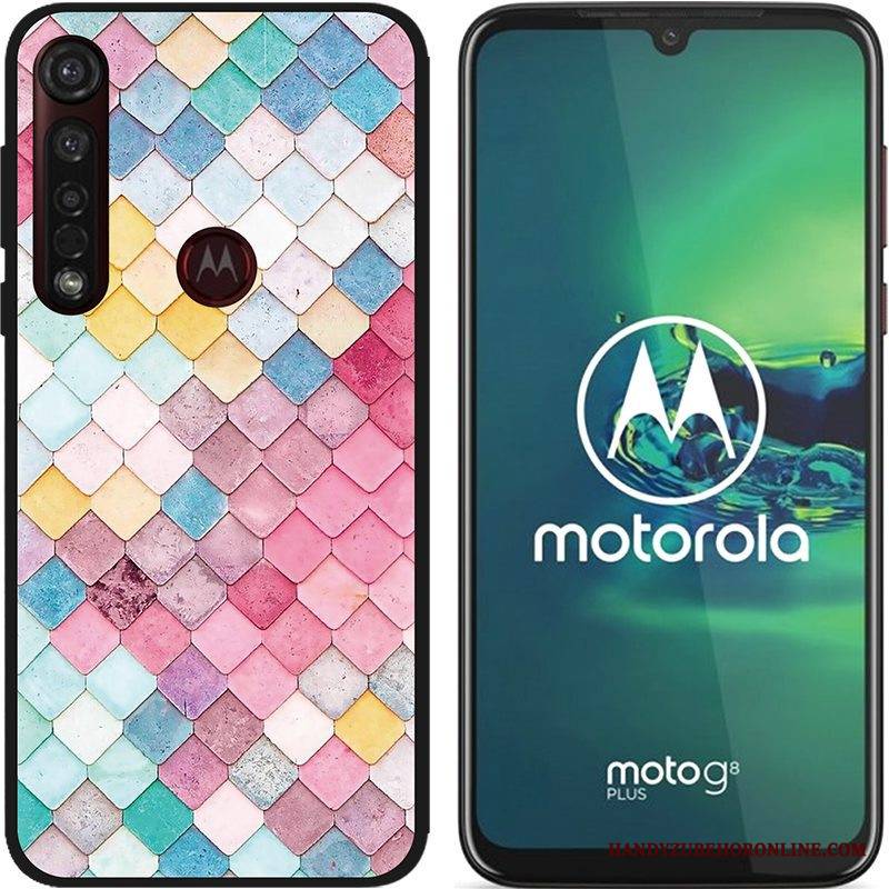 Moto G8 Plus Futerał Kreatywne Nubuku Gorąca Sprzedaż Czarny Kolor Różowe Kreskówka