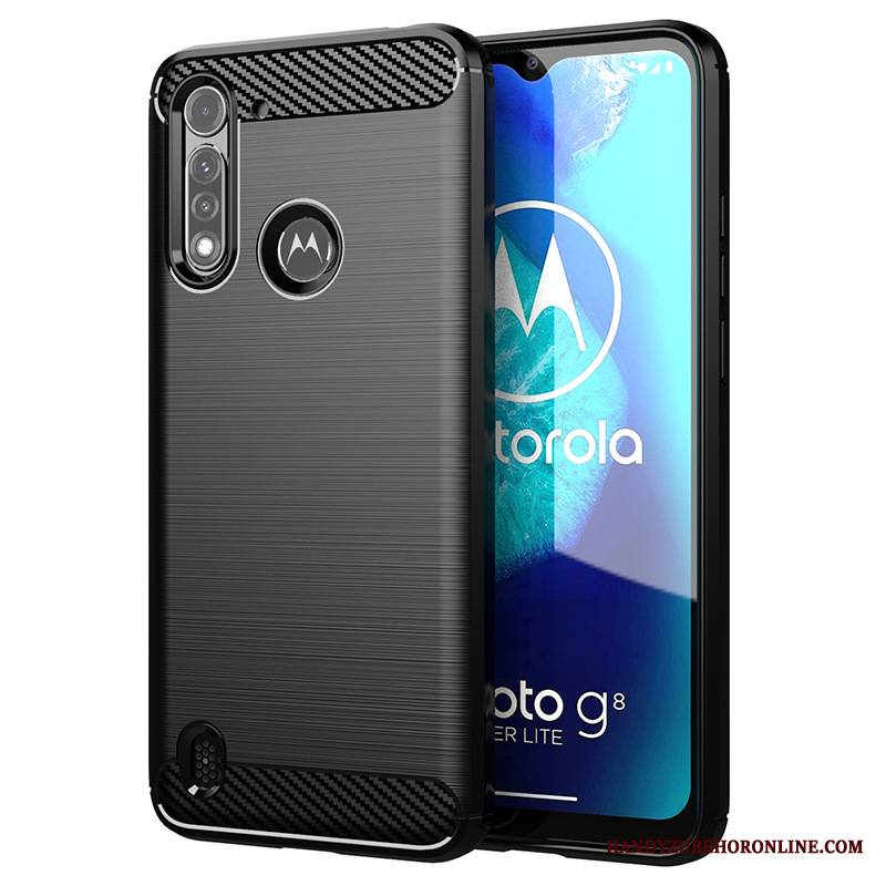 Moto G8 Power Lite Etui Na Telefon Cienka Czarny Miękki Futerał