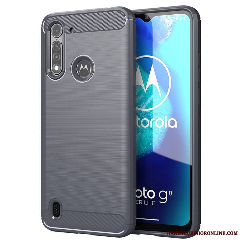 Moto G8 Power Lite Etui Na Telefon Cienka Czarny Miękki Futerał