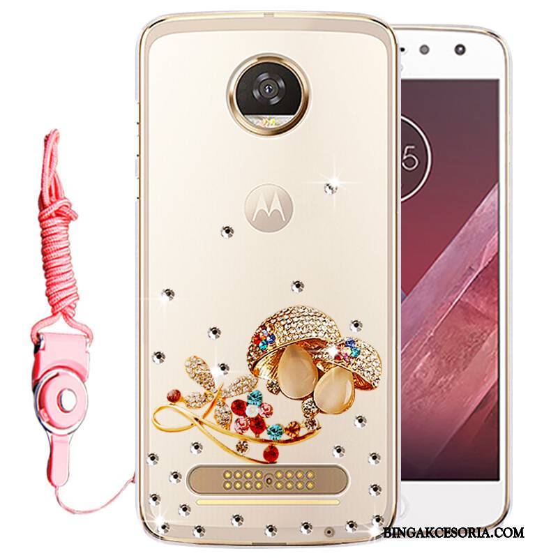 Moto Z2 Play Futerał Rhinestone Etui Na Telefon Ochraniacz Telefon Komórkowy Złoto