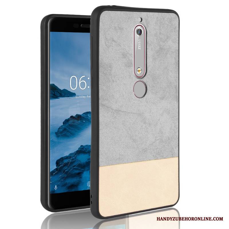 Nokia 6.1 All Inclusive Miękki Futerał Skóra Etui Na Telefon Mieszane Kolory Czerwony