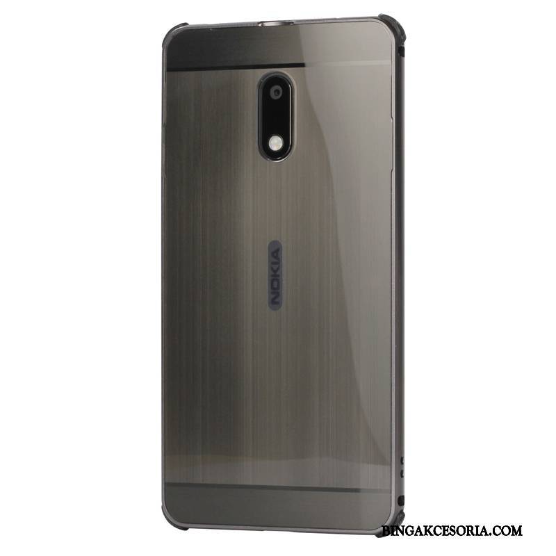 Nokia 6 Futerał Metal Etui Anti-fall Tendencja Telefon Komórkowy Srebro Etui Na Telefon