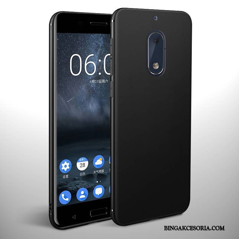 Nokia 6 Futerał Silikonowe Nowy Nubuku Czarny Etui Anti-fall Miękki