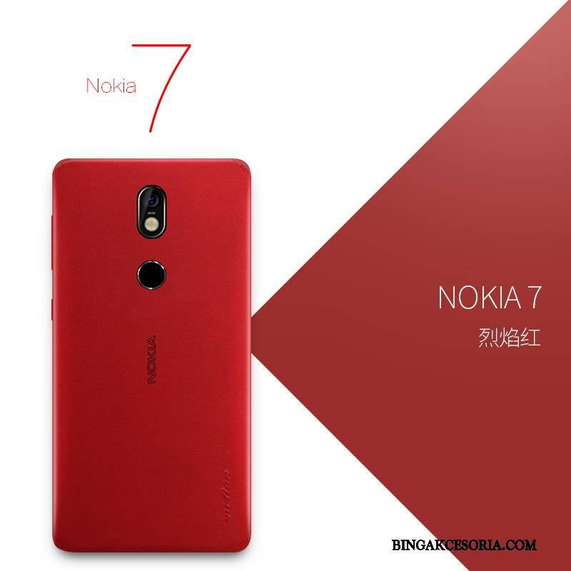 Nokia 7 Futerał Cienkie Prawdziwa Skóra Etui Ochraniacz All Inclusive Czarny Kreatywne