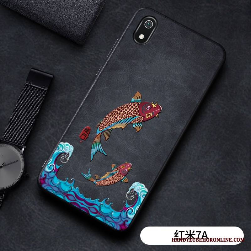 Redmi 7a Futerał Moda Proste Czerwony Netto Tendencja Vintage Etui Skóra