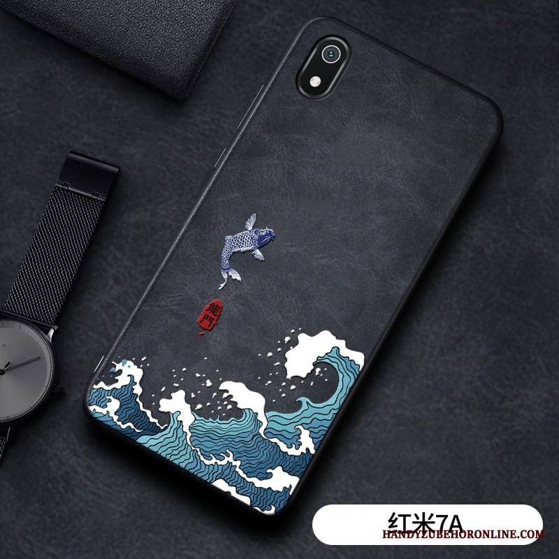 Redmi 7a Futerał Moda Proste Czerwony Netto Tendencja Vintage Etui Skóra